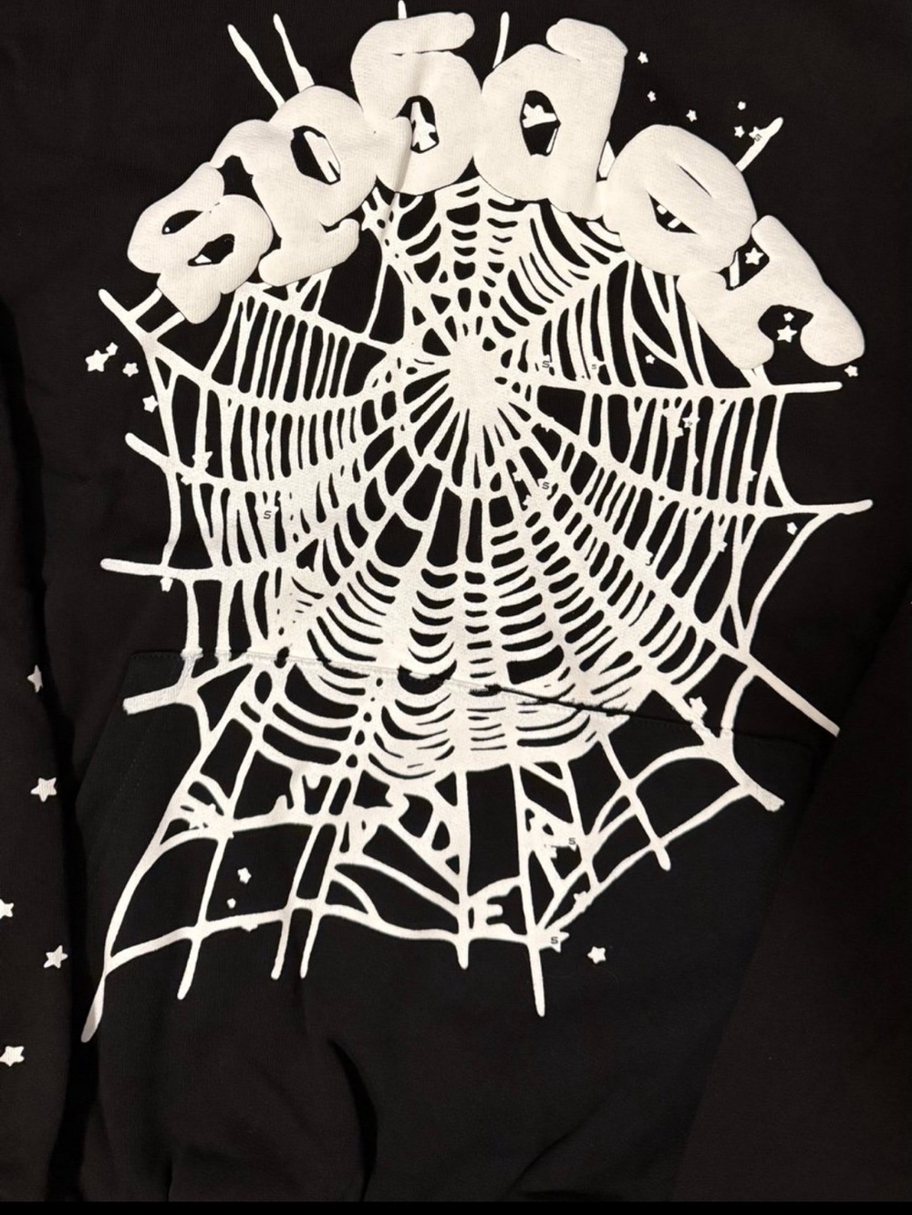 Black Men's Shorts with White Spiderweb Graphic